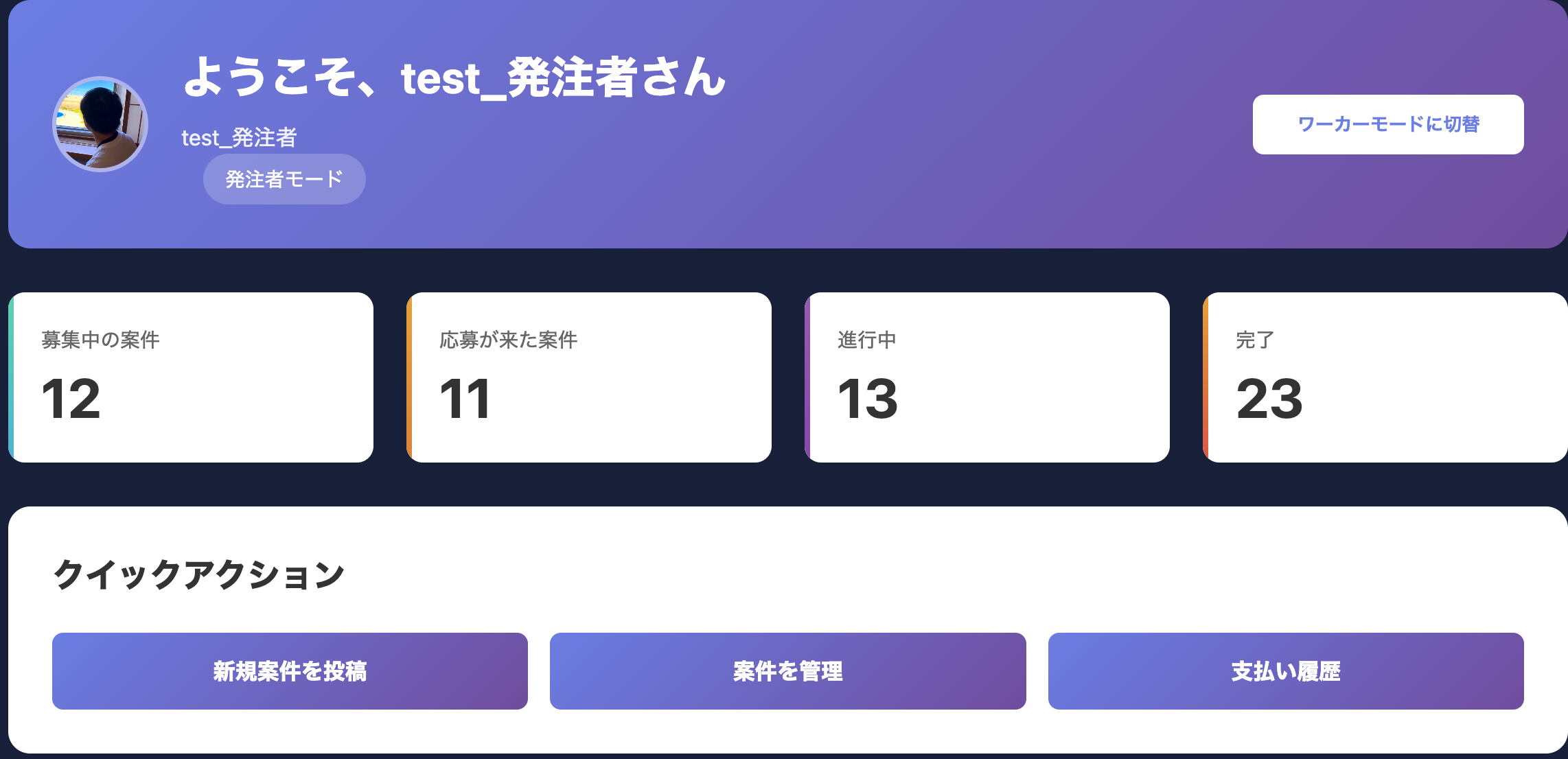 発注者ダッシュボード